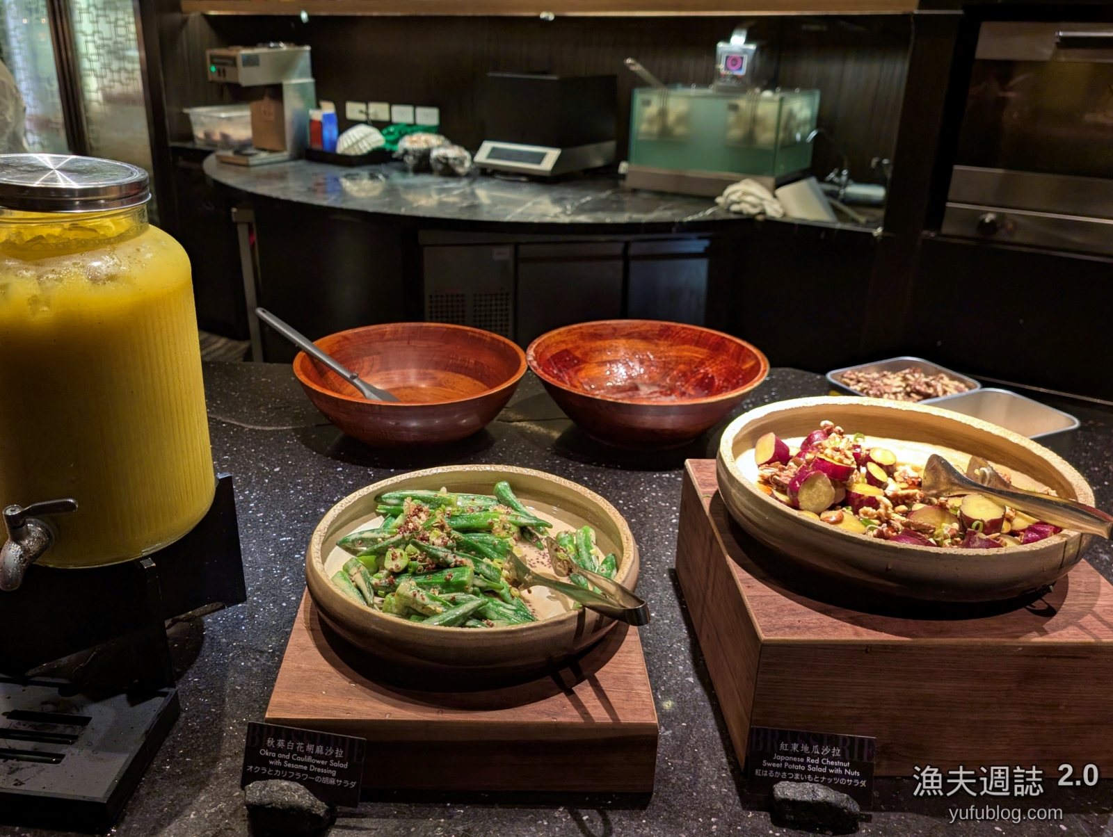 柏麗廳健康沙拉日本紅東地瓜與秋葵白花胡麻沙拉