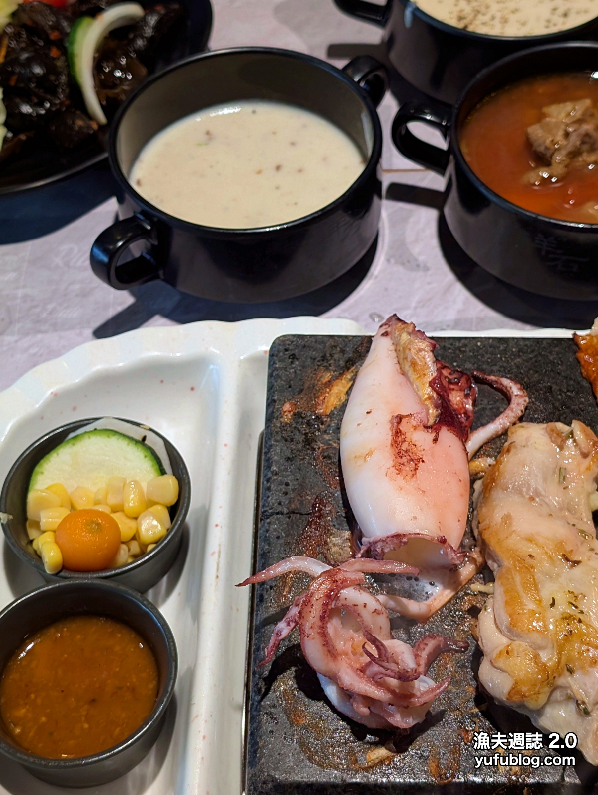 岩燒野生小卷與義式香料雞腿排實拍